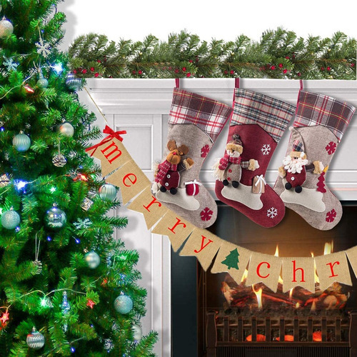 3pcs Adorável Natal Meias Lareira Árvore Decoração - Imagem 8