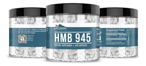 Earthborn Elements Hmb Powder 200 Cápsulas, Puro E Não Diluí - Imagem 3