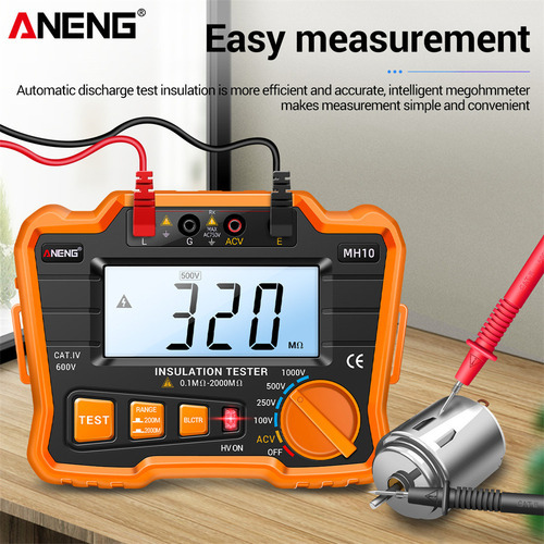 Testador De Resistência De Isolamento Digital Aneng Mh10 0.1 - Imagem 6