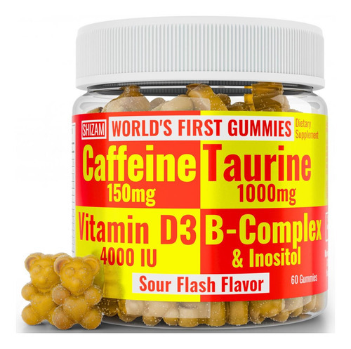 Shizam Taurina 1000 Mg Cafeína 150 Mg Gomas Energéticas Com