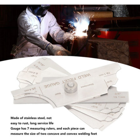 Q Régua De Inspeção De Soldagem Weld Fillet Gauge Em Aço - Imagem 4