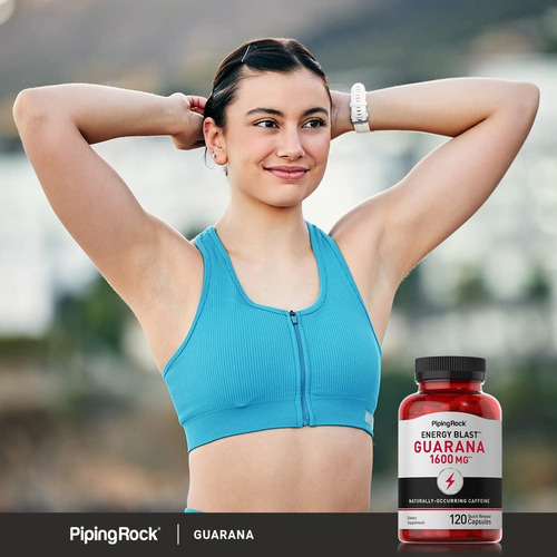 Piping Rock Guaraná Cápsulas 1600 Mg | Contagem 120 | Compri - Imagem 6