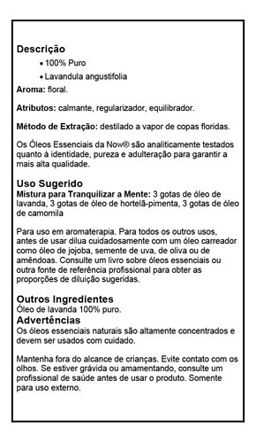 Óleo Lavanda 30ml Now Foods Essencial Puro Importado 4un - Imagem 5
