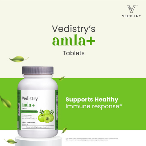 Vedistry Amla + Tablets 1100 Mg Com Extrato De Amla E Piment - Imagem 2