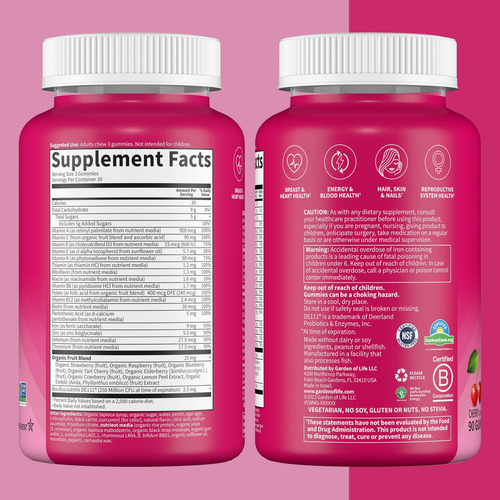 Goma Multivitamínica Feminina Com Ferro: Folato, Biotina, D3 - Imagem 8
