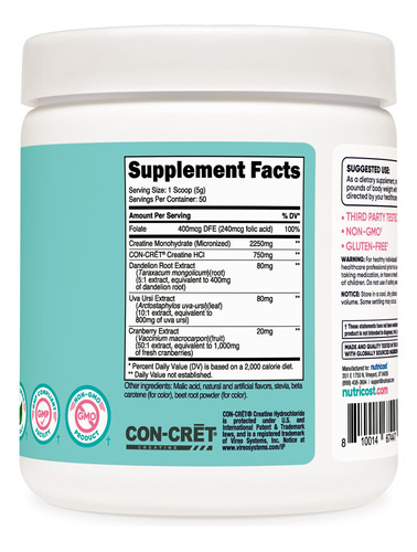 Suplemento Nutricost Creatina Monohidratada Em Pó 150g - Imagem 4