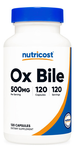 Cápsulas Biliares Nutricost 500 Mg 120 Cápsulas