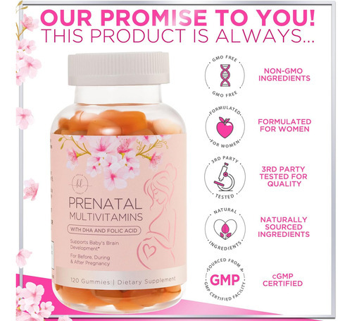 Pré-natais Para Mulheres Com Folato + Dha Para Gravidez E Su - Imagem 4