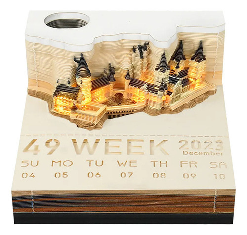 Bloco De Notas 3d Do Castelo Mágico Do Calendário