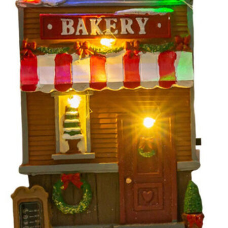 Musical Iluminado Natal Aldeia Casa Estatueta Decoração De - Imagem 9