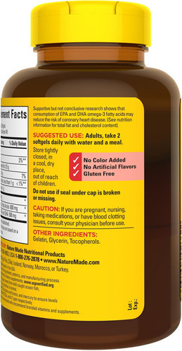 Nature Made Fish Oil 1000 Mg Softgels, Suplementos De Óleo D - Imagem 8
