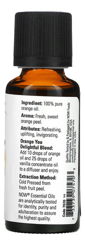 Óleo De Laranja Now Foods Orange Oil 30ml 5un - Imagem 2