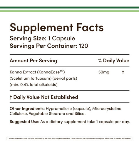 Suplemento De Extrato De Kanna (sceletium Tortuosum) - 50 Mg - Imagem 2