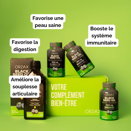 Suplemento De Óleo De Semente Preta Orzax 1000mg Orgânico 90 - Imagem 7