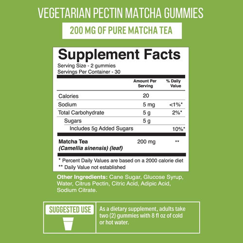 Vitamina Gomosa De Extrato De Chá Verde Matcha Com Extrato D - Imagem 4