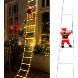Luzes Led De Papai Noel Para Subir Escadas, Dezembro