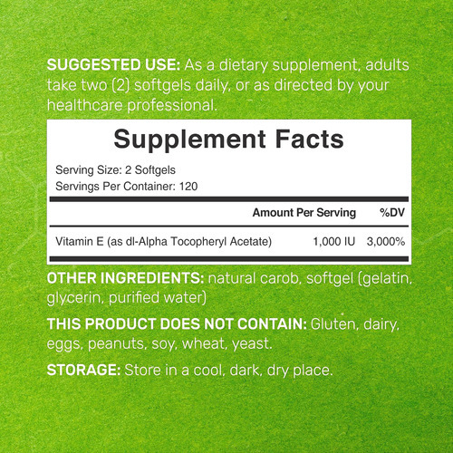 Suplemento Deal Suplementos De Vitamina E, 1.000 Ui Por Porç - Imagem 2