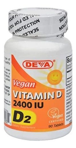 Deva, Vitamina D Vegana - 2.400 Ui - 90 Comprimidos