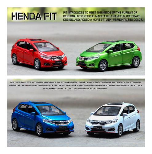 Honda Fit Gk5 Miniatura Metal Carros Com Luzes E Som 1/32 - Imagem 13