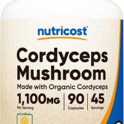 Suplemento Cápsulas De Cogumelos Nutricost Cordyceps 1100mg