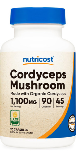 Suplemento Cápsulas De Cogumelos Nutricost Cordyceps 1100mg