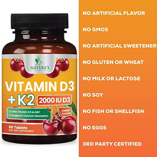 Suplemento De Vitamina D3 + K2, Fórmula 2 Em 1 Com Mk-7 - P - Imagem 5