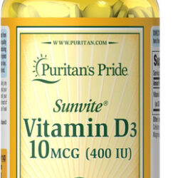 Puritans Pride Vitamina D3 10 Mcg (400 Ui) - 250 Comprimid