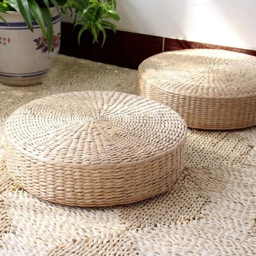 Almofada De Assento De Pufe Redonda Almofada Futon 50x50 - Imagem 2