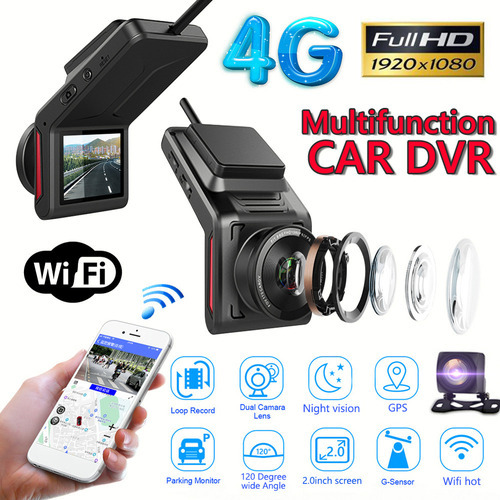 Dvr De Carro Dash Cam Wifi 4g Hd 1080p De Lente Dupla Com Gp - Imagem 3