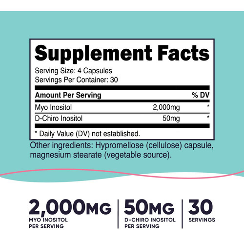 Suplemento Nutricost Myo Inositol E D-chiro Inositol 2000 Mg - Imagem 3