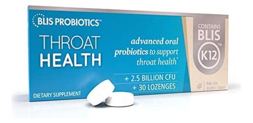 Probióticos Orais Blis Throathealth, Fórmula Probiótica K12