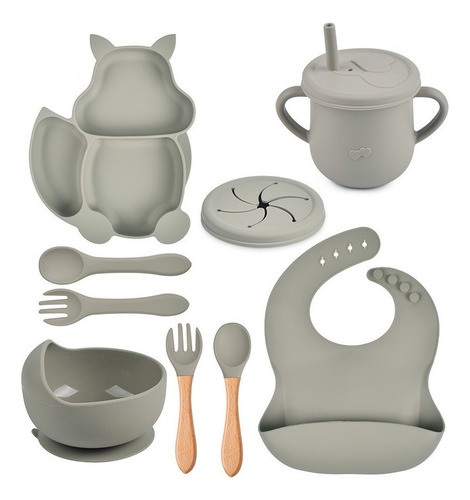 Conjunto De Talheres De Silicone Baby Squirrel De 9 Peças - Imagem 22