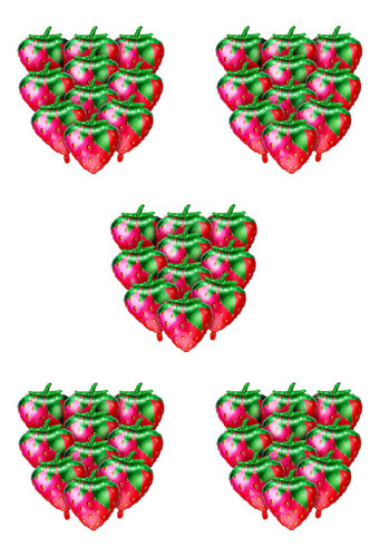50 Unidades De Balões De Morango Sweet Strawberry Foil Mylar