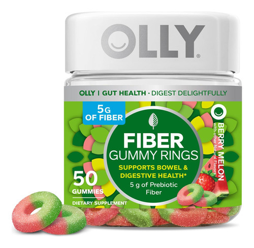 Anéis De Goma De Fibra Olly, 5g De Fibra Prebiótica, Fos (fr