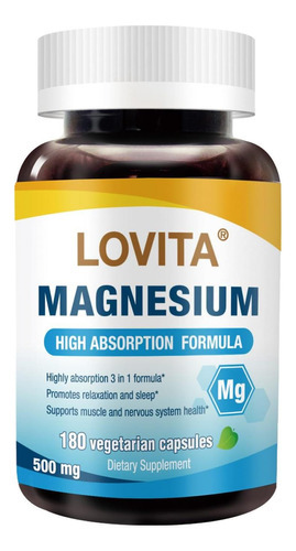 Complexo Triplo De Magnésio Lovita 500mg, Fórmula De Alta Ab