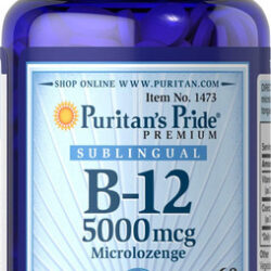Vitamina B-12 Marca Puritans Pride, 5000 Mcg, 60 Comprimidos