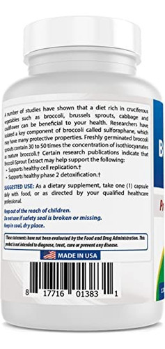 Extrato De Brotos De Brócolis Best Naturals, 1000 Mg, 120 C - Imagem 4