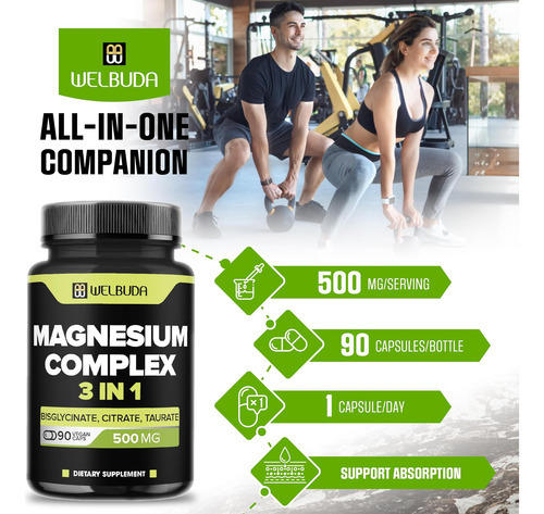 Complexo De Magnésio 3 Em 1 20% Purificado - 500 Mg De Bisgl - Imagem 6