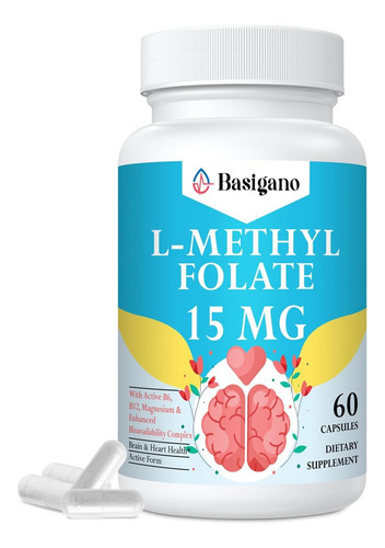 Basigano L Metilfolato 15mg (5-mthf) - Ácido Fólico Ativo Co