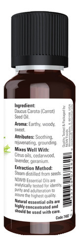 Óleo Semente De Cenoura Now Foods 30ml Puro Importado 3un - Imagem 3