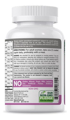 Multivitamínico Para Mulheres 50 Plus | 100 Cápsulas | Não-o - Imagem 7