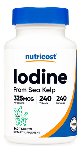 Suplemento Nutricost Iodine 325mcg 240 Comprimidos De Algas
