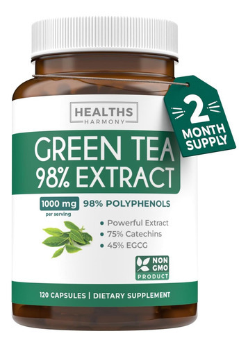 Cápsulas De Extrato De Chá Verde 98% Com Egcg - Contagem De