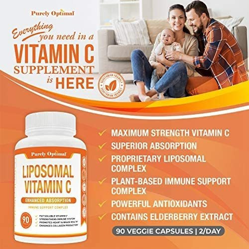 Suplemento Lipossomal Premium De Vitamina C - Absorção, Vit - Imagem 4