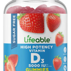 Vitamina D Sem Açúcar Lifeable 5000 Ui - Suplemento De Goma