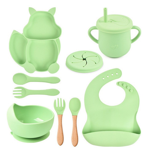 Conjunto De Talheres De Silicone Baby Squirrel De 9 Peças - Imagem 5