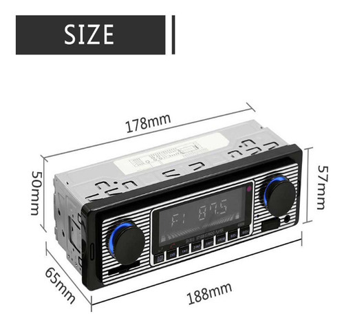 Usb Car Bluetooth Mp3 Player Rádio Estéreo Retro Sem Fio - Imagem 8