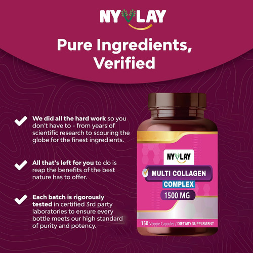 Nyvlay Complexo Multi Colágeno 1500 Mg 150 Cápsulas | Suplem - Imagem 3