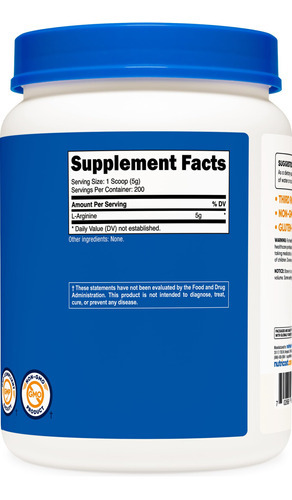 Suplemento Nutricost L-arginina Em Pó 1 Kg - 100% Puro - Imagem 6