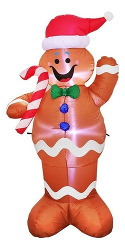 . Decoração De Papai Noel Com Luzes Led Inflável 150cm
